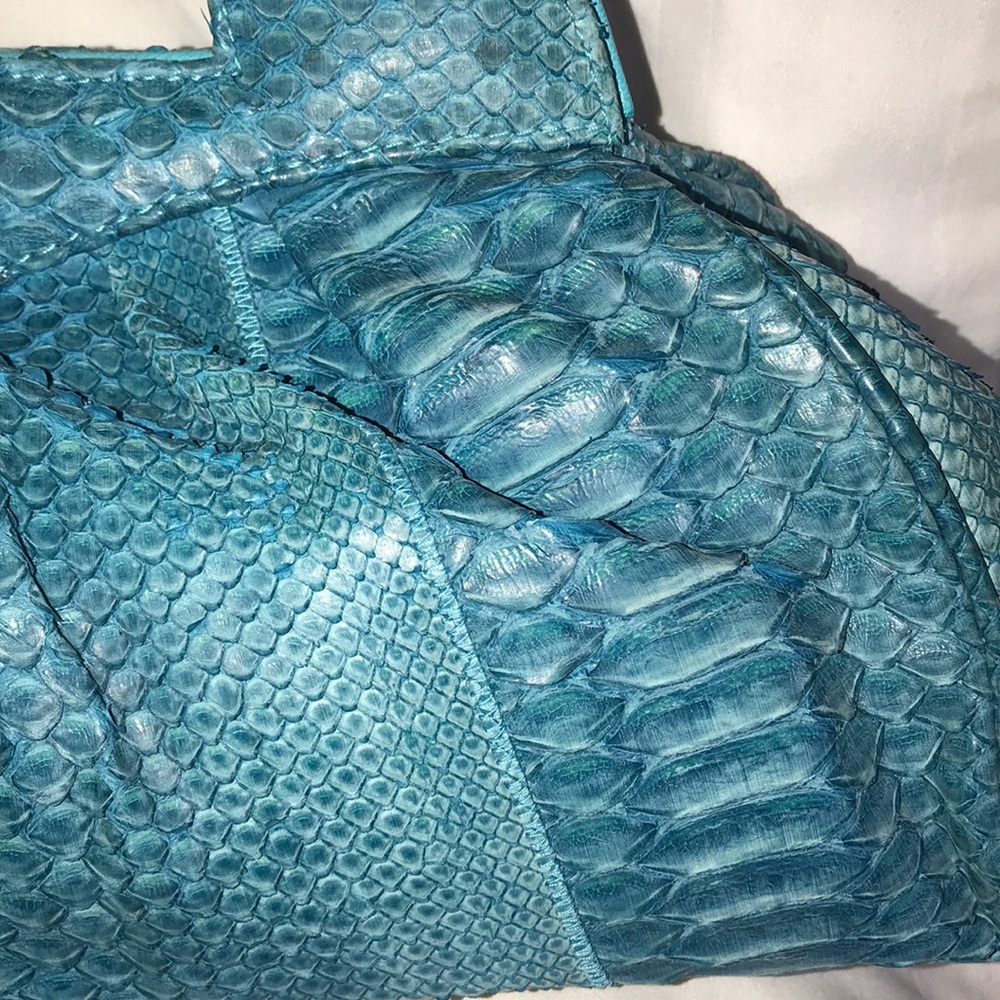 Carlos Falchi Aqua Python Satchel - image 3